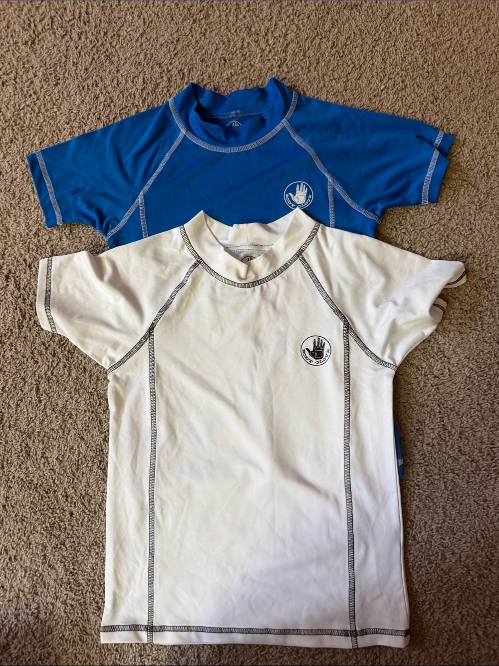 Body Glove White & Blue Kids Rash Guard Tops 2 pack